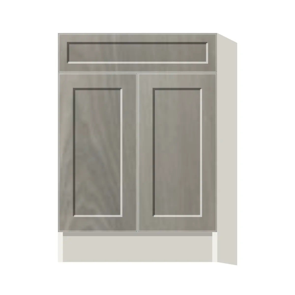 Contemporary base door & drawer cabinet, Genesis Weathered Oak door, L-Box (Luxury)