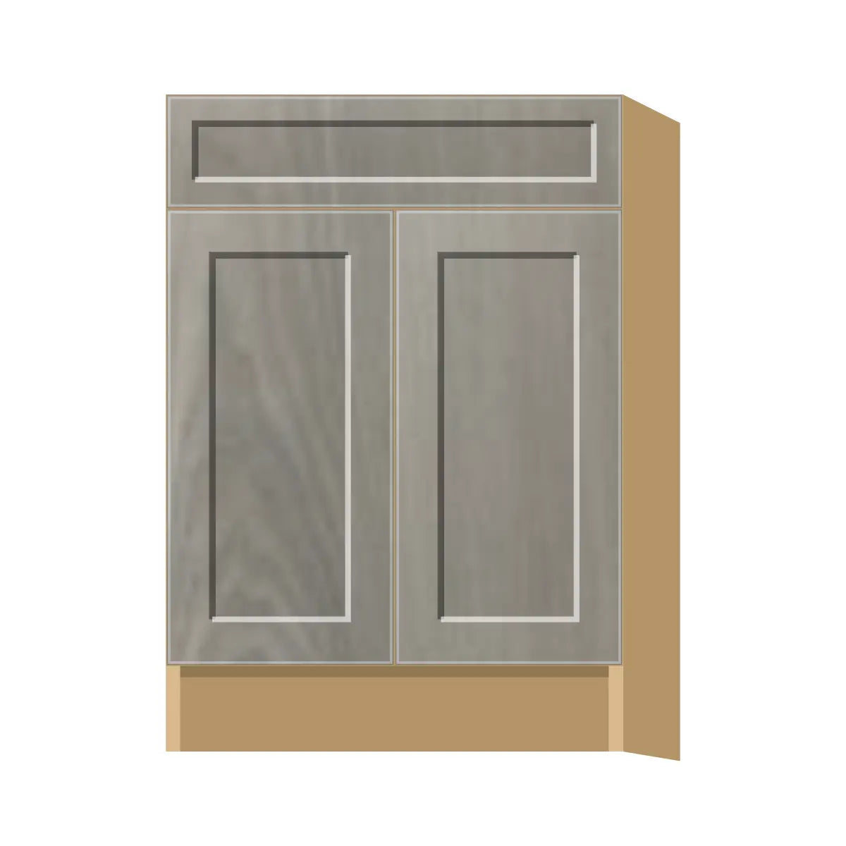 Contemporary base door & drawer cabinet, Genesis Weathered Oak door, P-Box (Prestige)