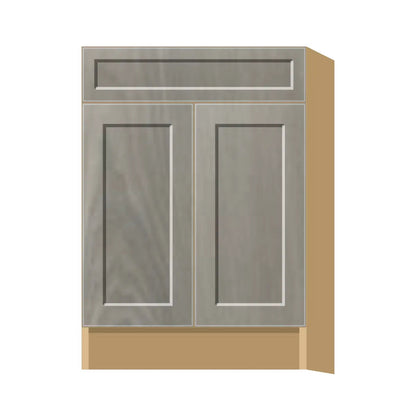 Contemporary base door & drawer cabinet, Genesis Weathered Oak door, P-Box (Prestige)