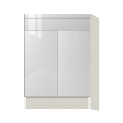 Contemporary base door & drawer cabinet, Glossy White door, L-Box (Luxury)