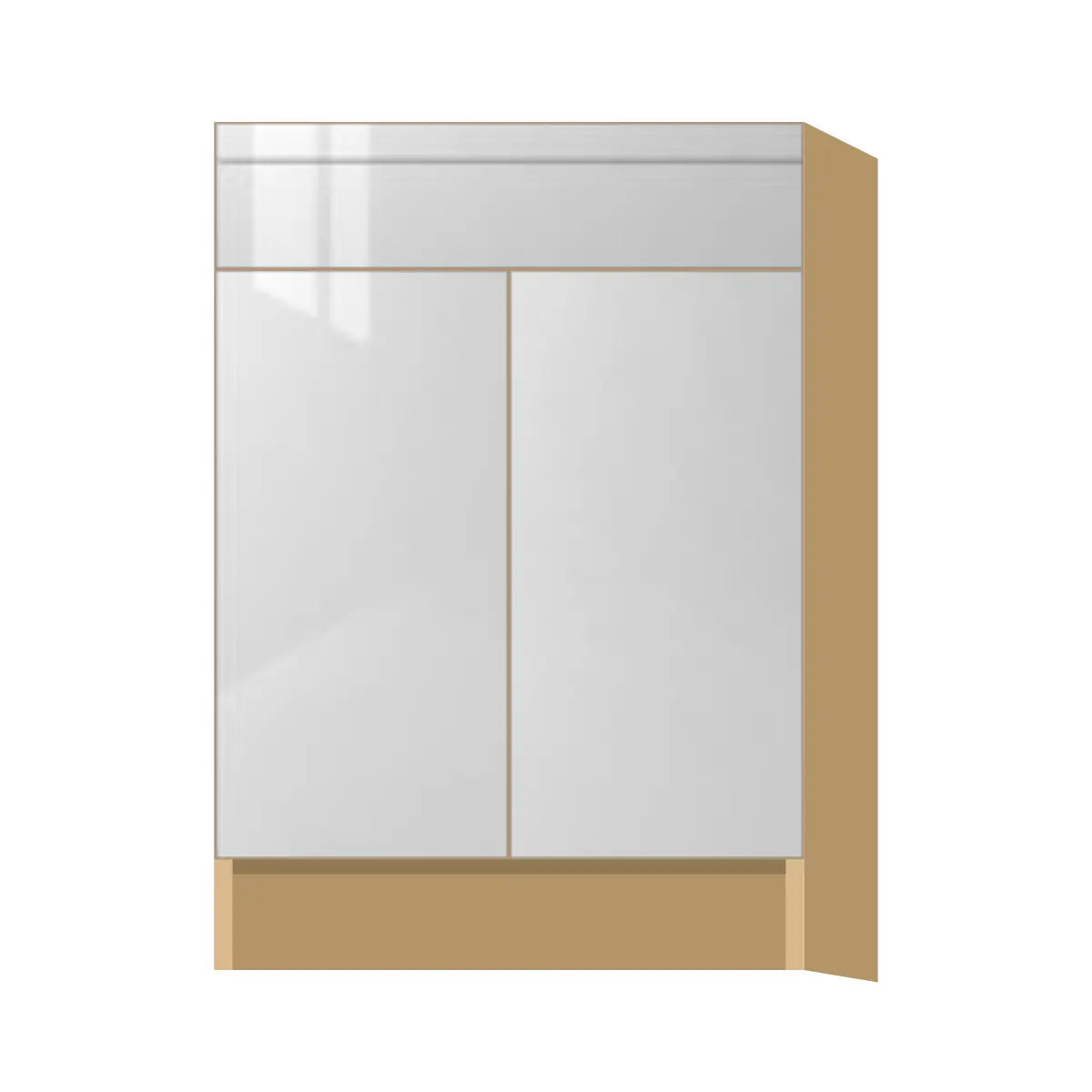 Contemporary base door & drawer cabinet, Glossy White door, P-Box (Prestige)