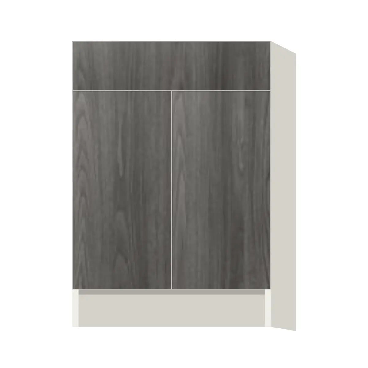 Contemporary base door & drawer cabinet, Indian Light Walnut door, L-Box (Luxury)