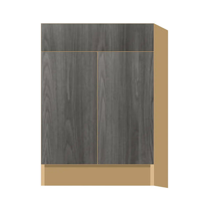 Contemporary base door & drawer cabinet, Indian Light Walnut door, P-Box (Prestige)