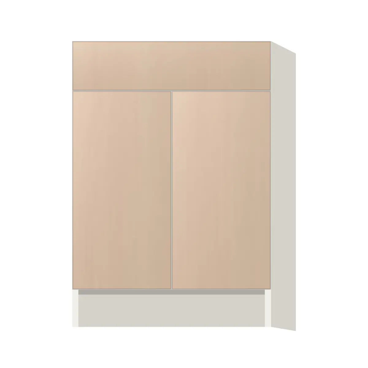 Contemporary base door & drawer cabinet, Maine Oak door, L-Box (Luxury)