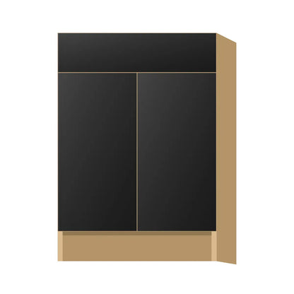 Contemporary base door & drawer cabinet, Matte Black door, P-Box (Prestige)