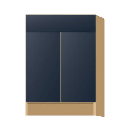 Contemporary base door & drawer cabinet, Matte Blue door, P-Box (Prestige)