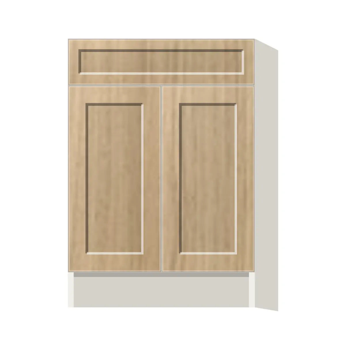 Contemporary base door & drawer cabinet, Modern Oak Shaker door, L-Box (Luxury)