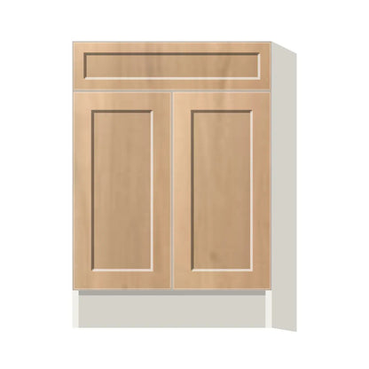 Contemporary base door & drawer cabinet, Natural Wood Shaker door, L-Box (Luxury)