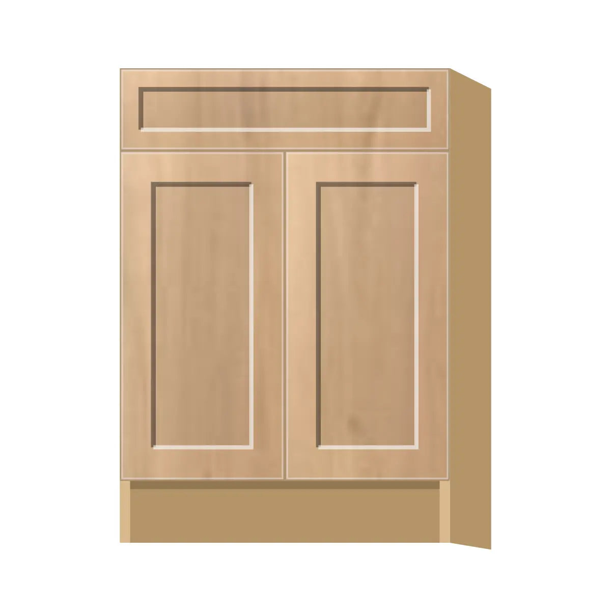 Contemporary base door & drawer cabinet, Natural Wood Shaker door, P-Box (Prestige)