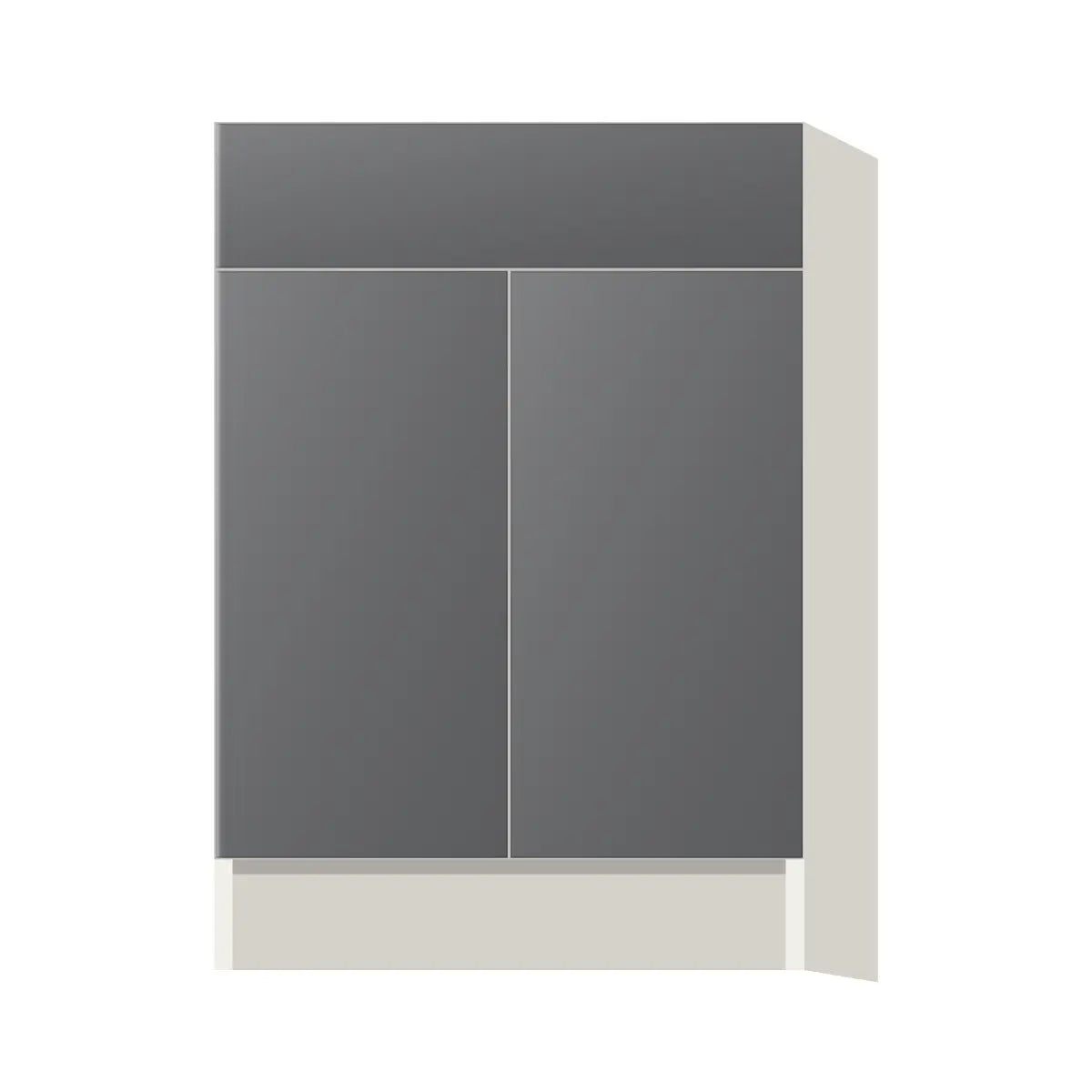Contemporary base door & drawer cabinet, Prime Matte Grey door, L-Box (Luxury)