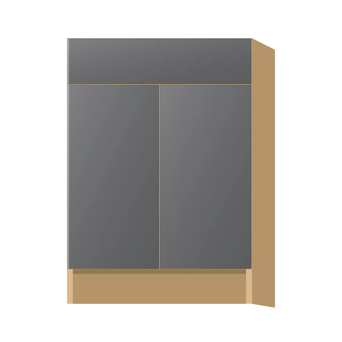 Contemporary base door & drawer cabinet, Prime Matte Grey door, P-Box (Prestige)