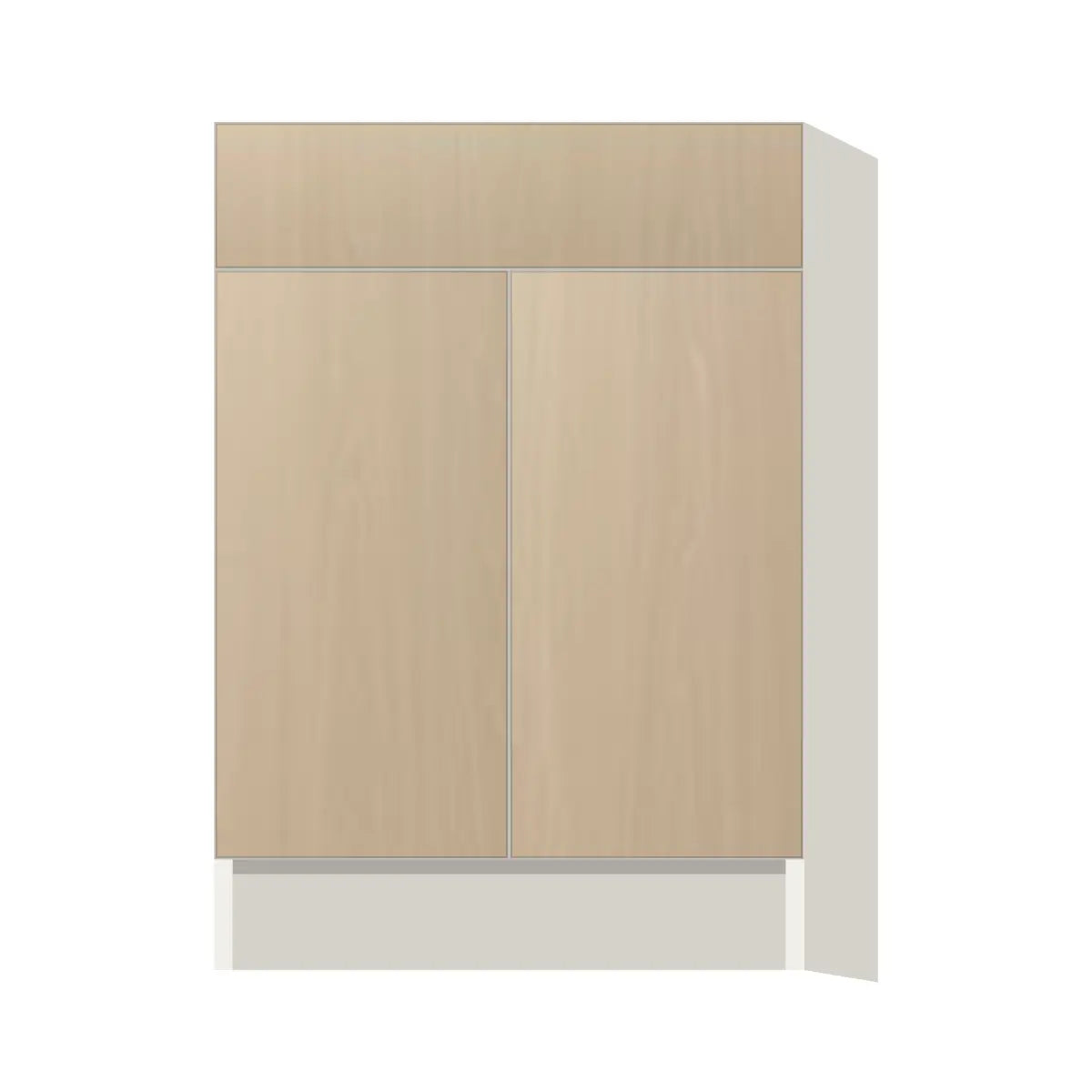 Contemporary base door & drawer cabinet, Swiss Walnut door, L-Box (Luxury)