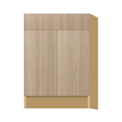 Contemporary base door & drawer cabinet, Vanilla Oak door, P-Box (Prestige)