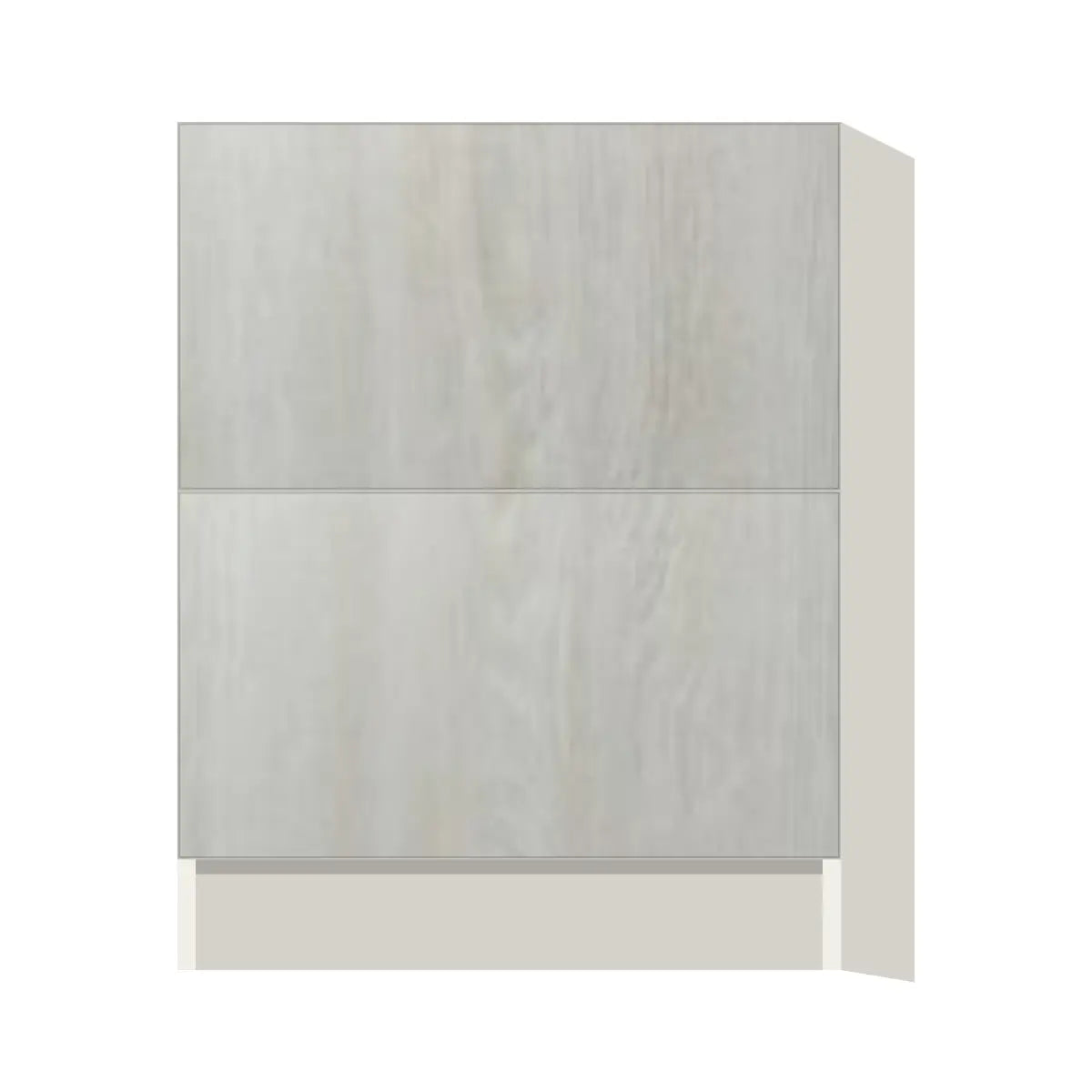 Contemporary 2-drawer base cabinet, Artisan White Oak door, L-Box (Luxury)