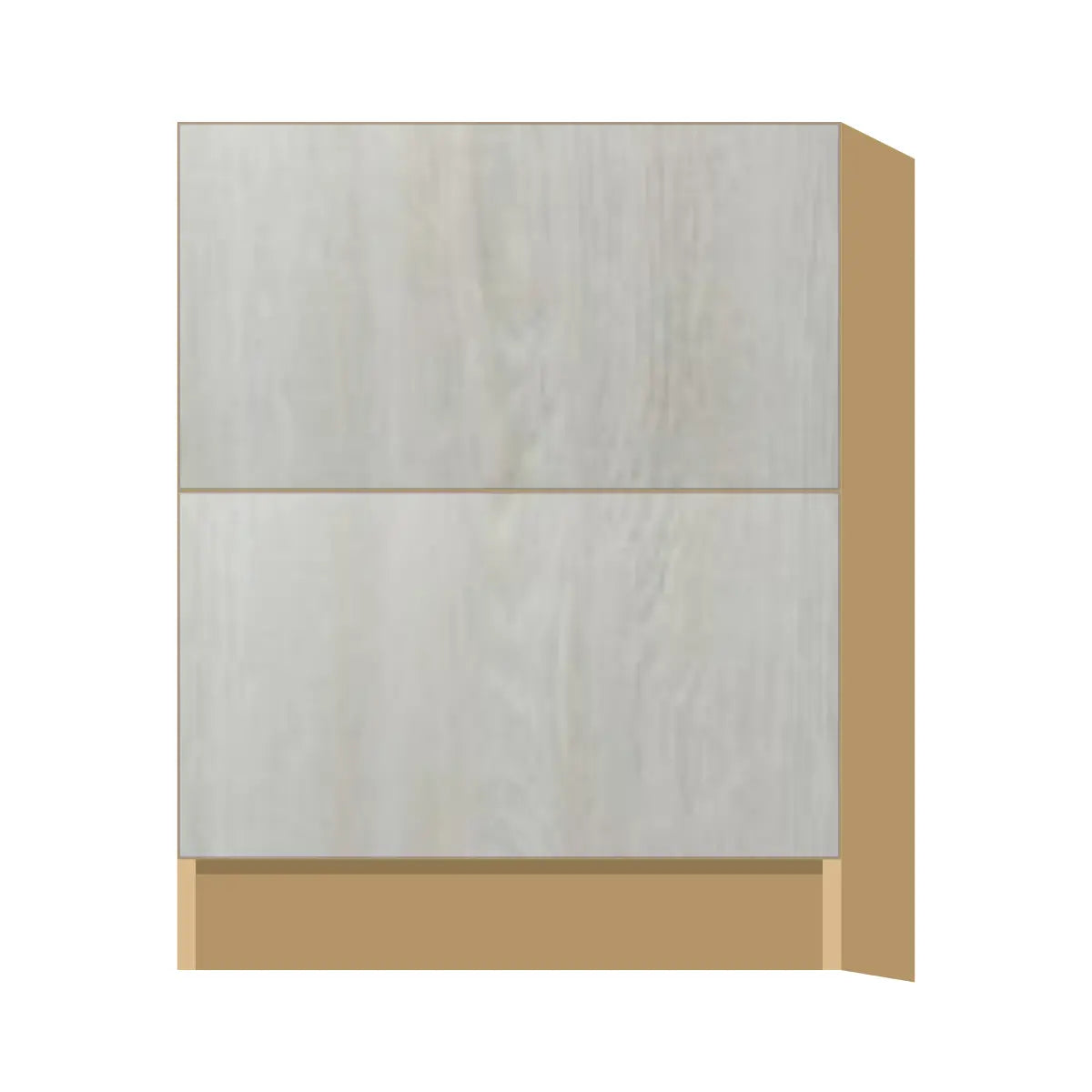 Contemporary 2-drawer base cabinet, Artisan White Oak door, P-Box (Prestige)
