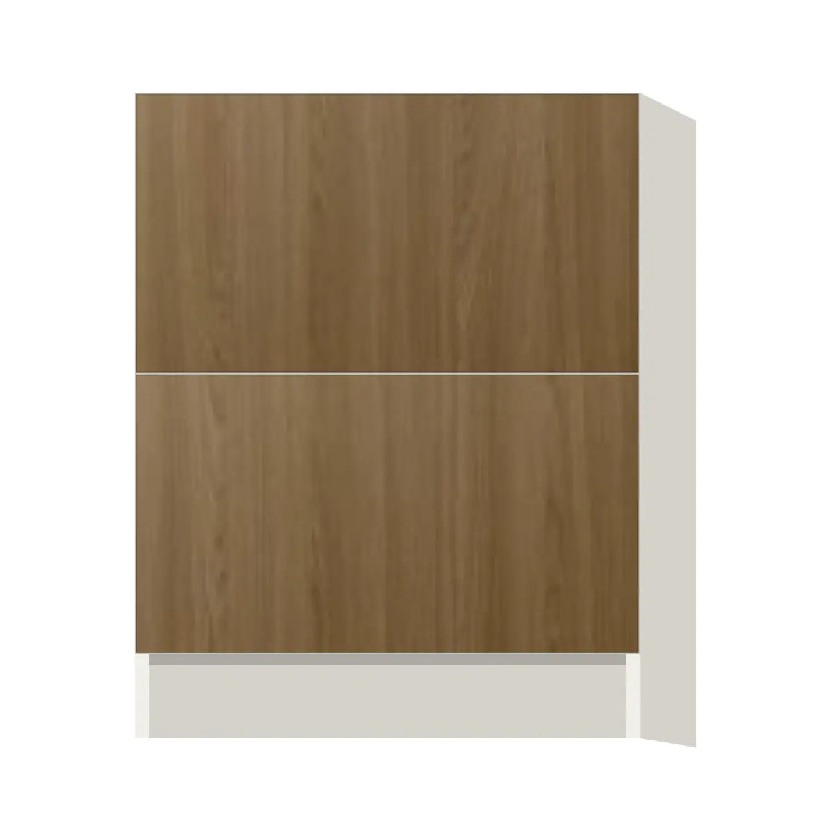 Contemporary 2-drawer base cabinet, Barcelona Dark Oak door, L-Box (Luxury)