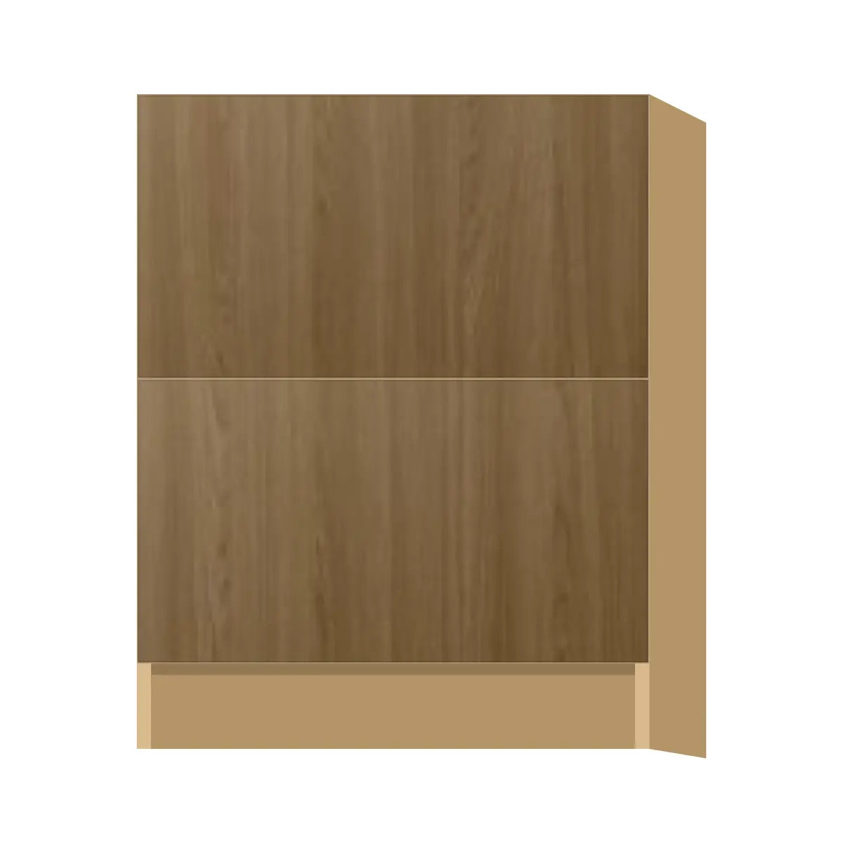 Contemporary 2-drawer base cabinet, Barcelona Dark Oak door, P-Box (Prestige)