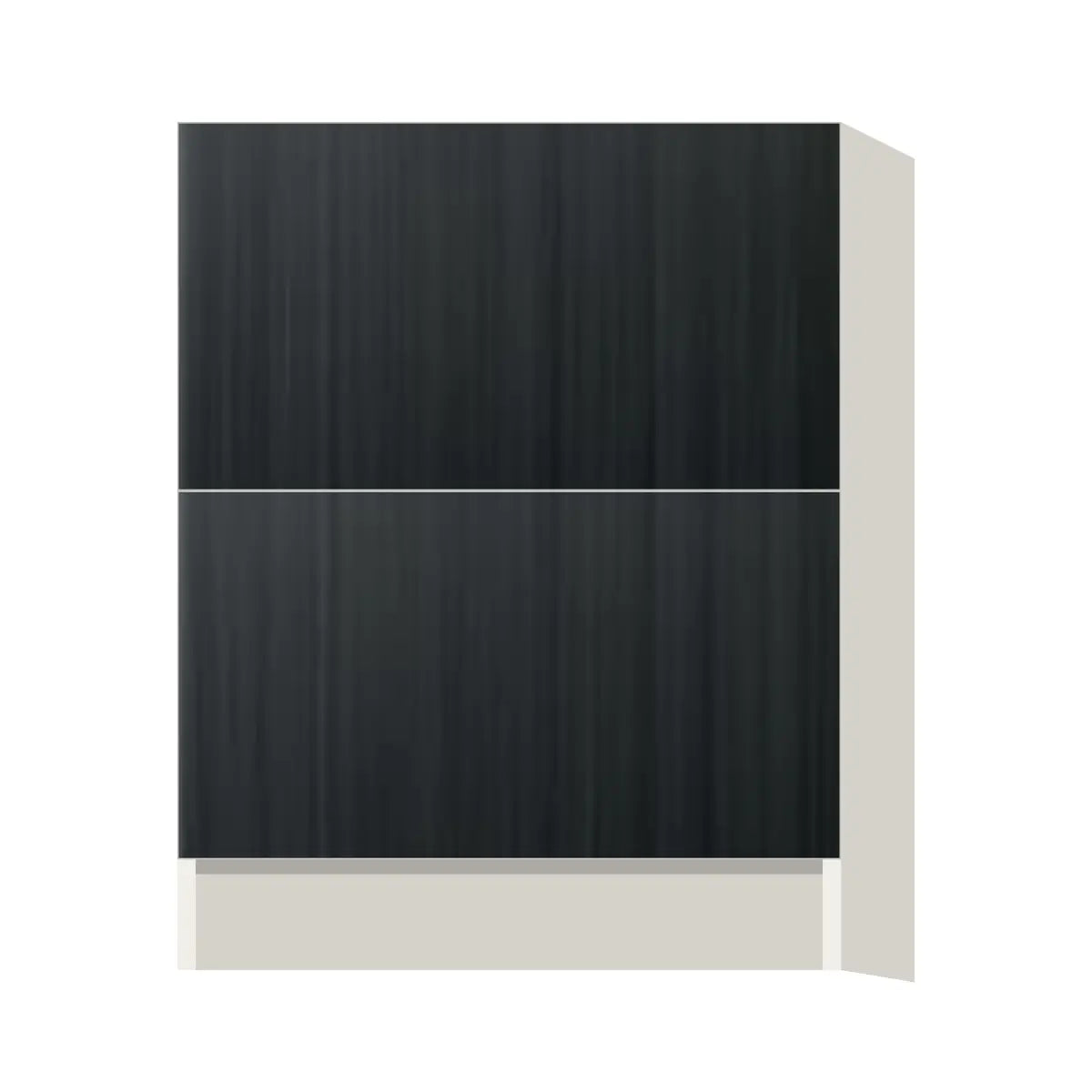 Contemporary 2-drawer base cabinet, Black Grain door, L-Box (Luxury)