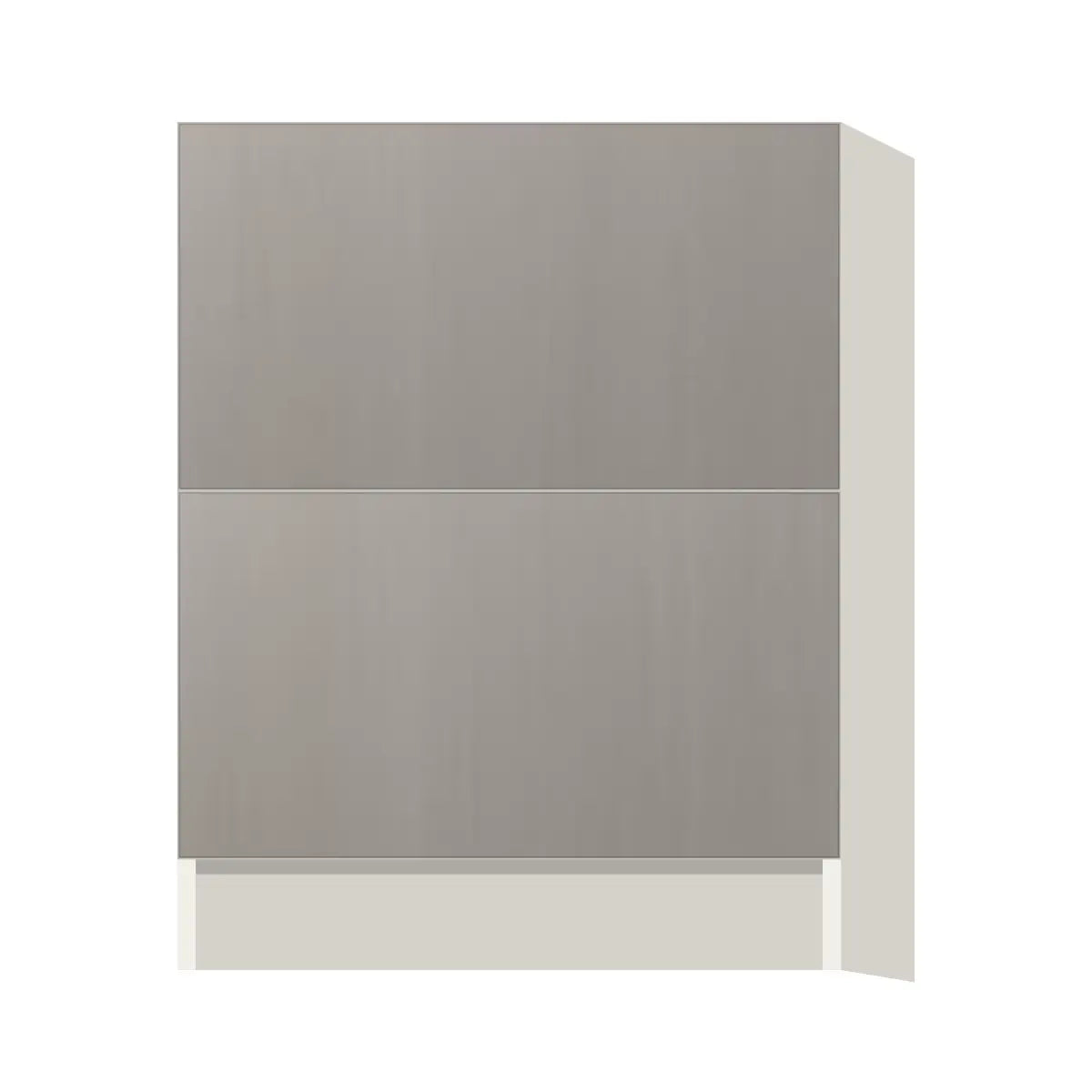 Contemporary 2-drawer base cabinet, Fog Oak door, L-Box (Luxury)