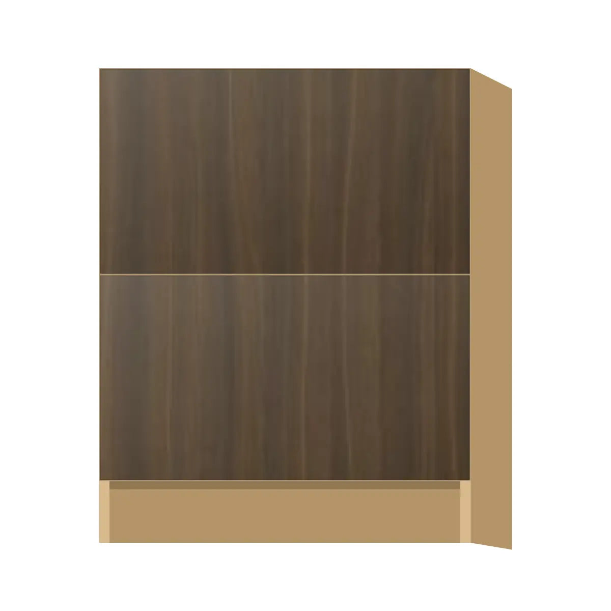 Contemporary 2-drawer base cabinet, Golden Shadow door, P-Box (Prestige)