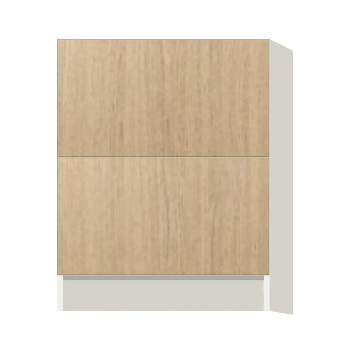Contemporary 2-drawer base cabinet, Modern Oak door, L-Box (Luxury)