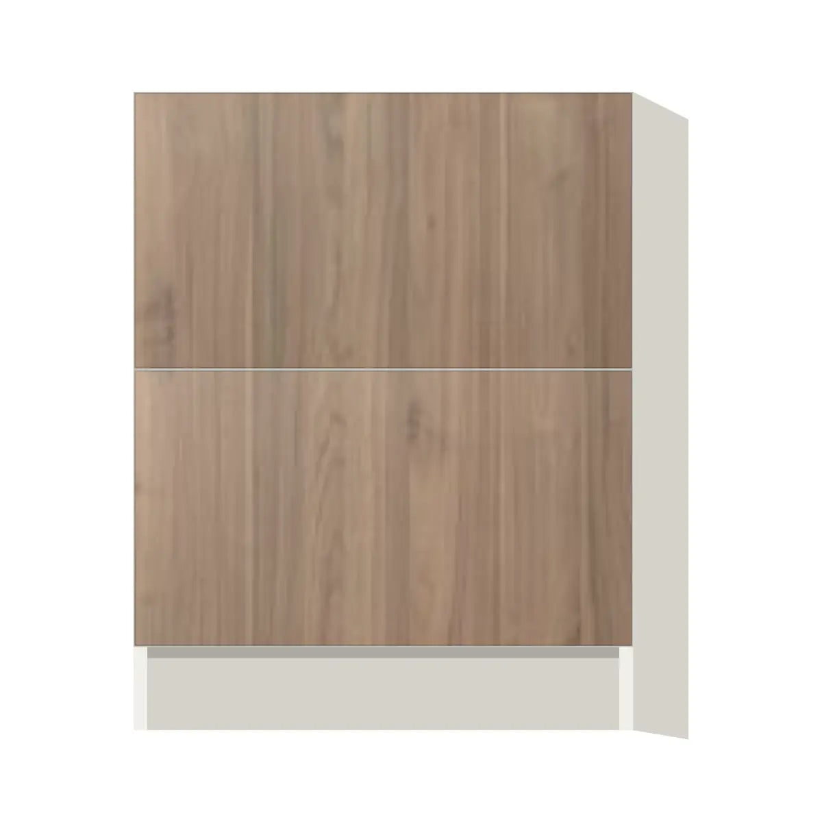 Contemporary 2-drawer base cabinet, Moonnut door, L-Box (Luxury)