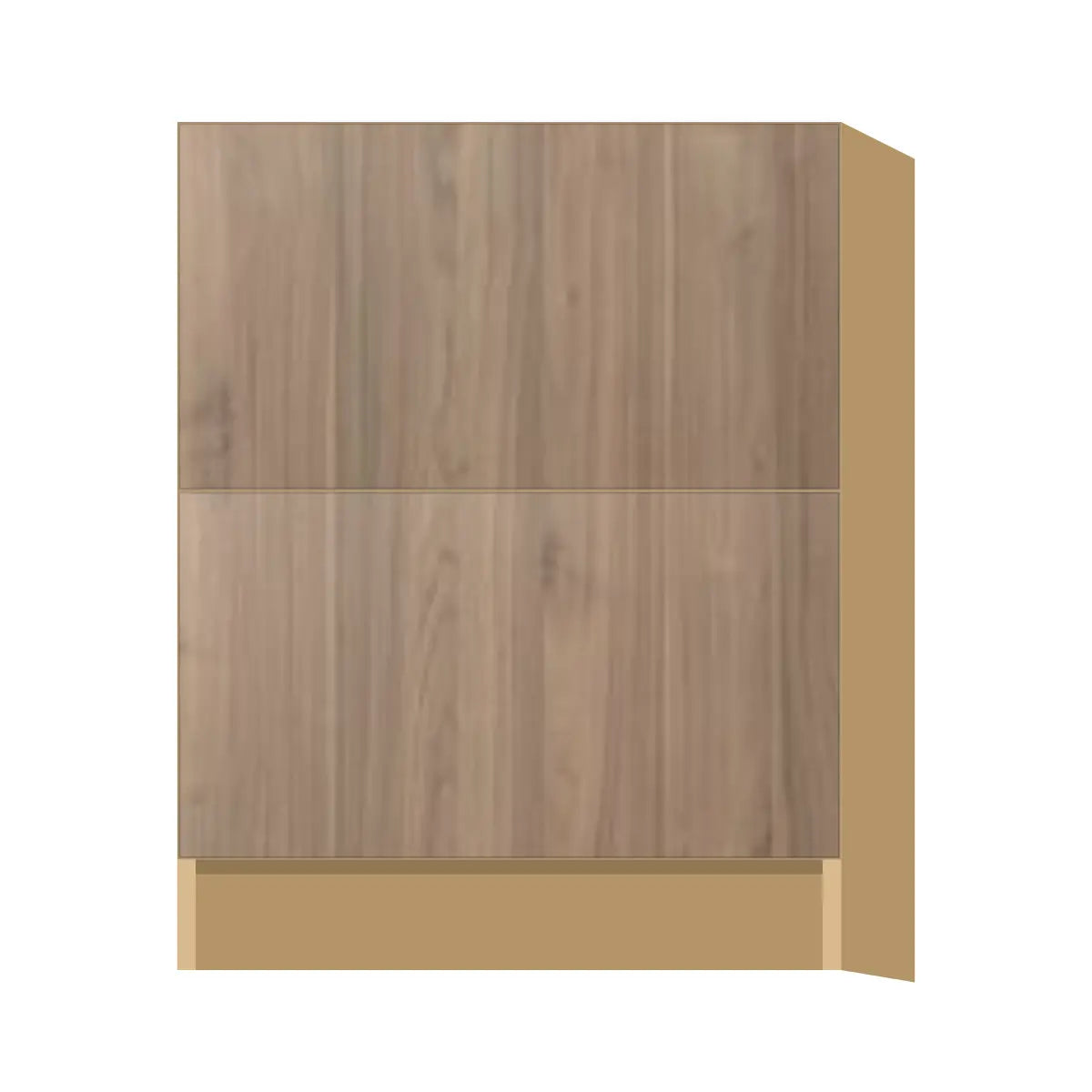 Contemporary 2-drawer base cabinet, Moonnut door, P-Box (Prestige)
