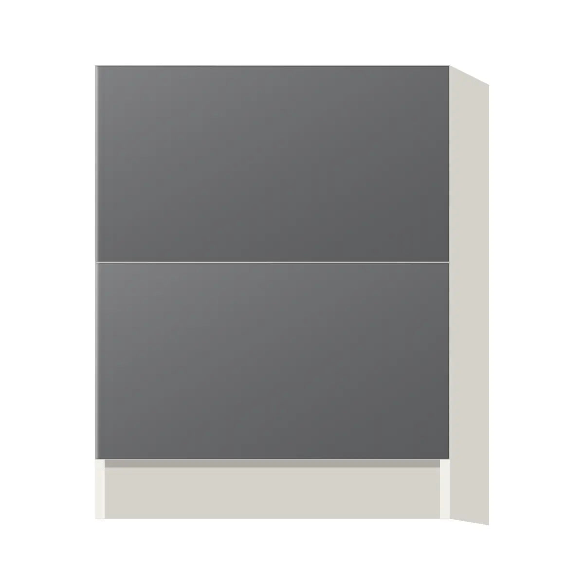 Contemporary 2-drawer base cabinet, Prime Matte Grey door, L-Box (Luxury)