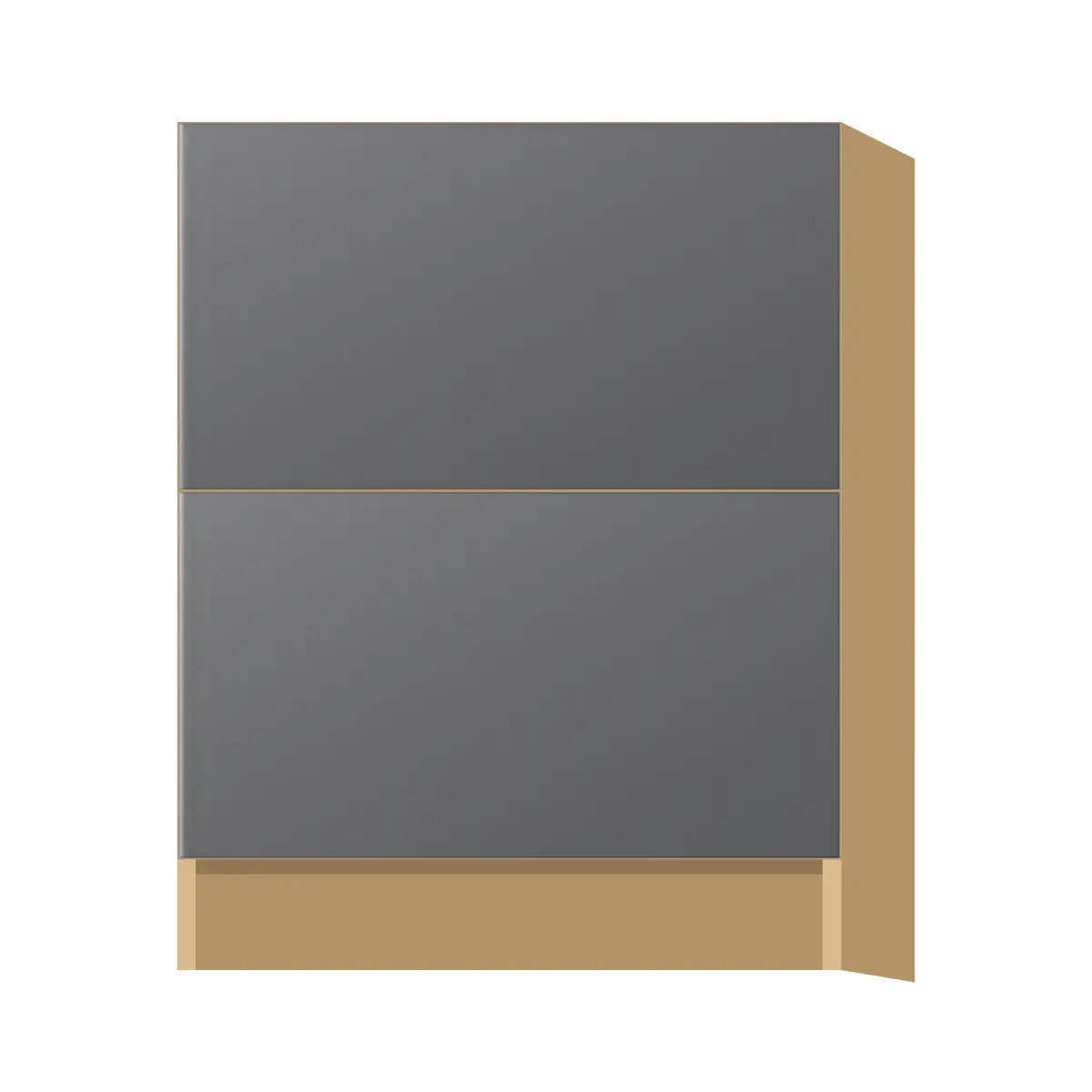 Contemporary 2-drawer base cabinet, Prime Matte Grey door, P-Box (Prestige)