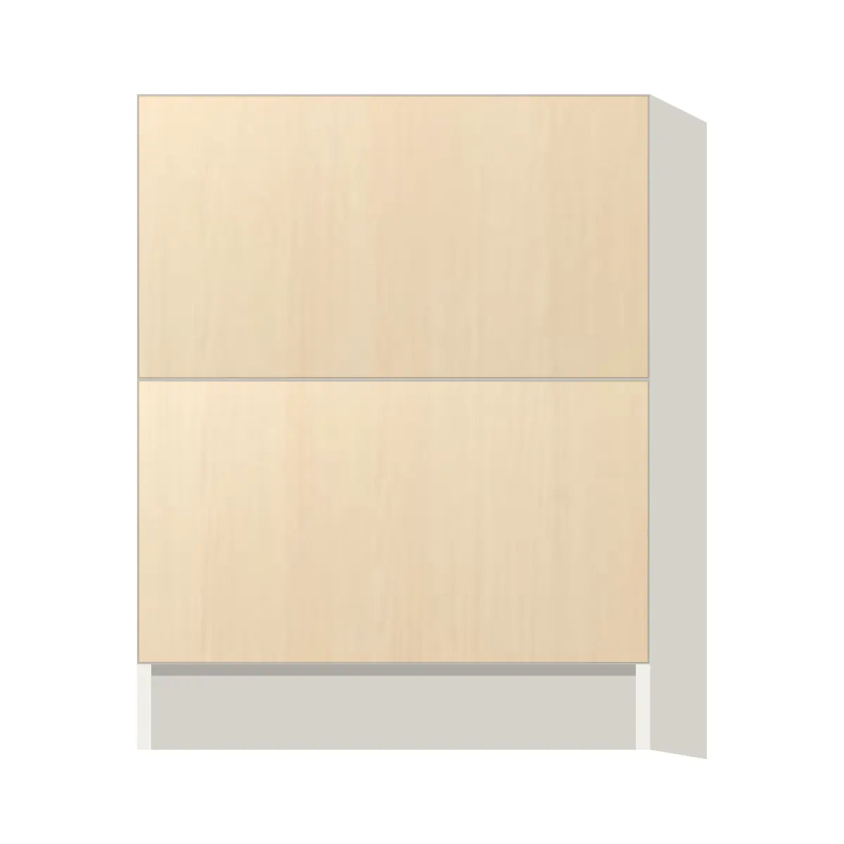 Contemporary 2-drawer base cabinet, Riva Oak door, L-Box (Luxury)