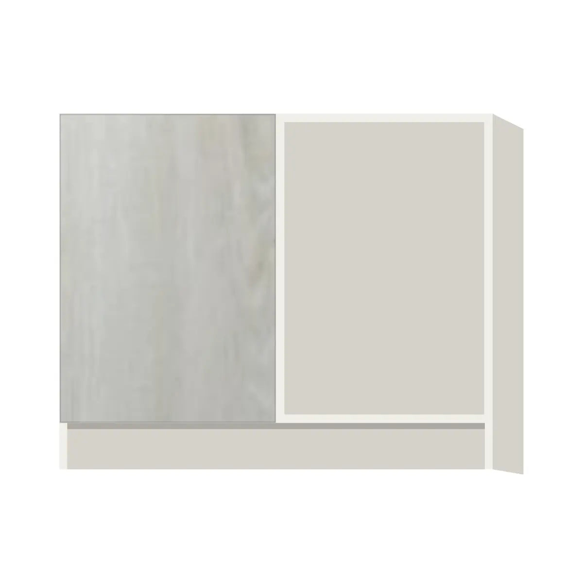 Contemporary blind corner base cabinet, Artisan White Oak door, L-Box (Luxury)