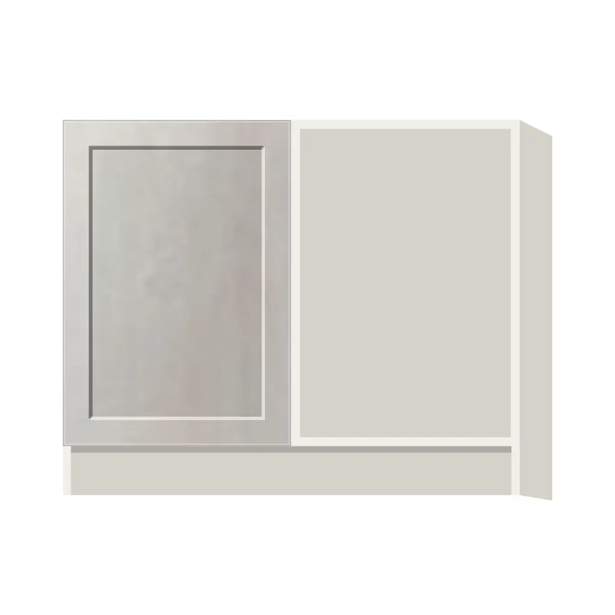 Contemporary blind corner base cabinet, Genesis Sliced Oak door, L-Box (Luxury)