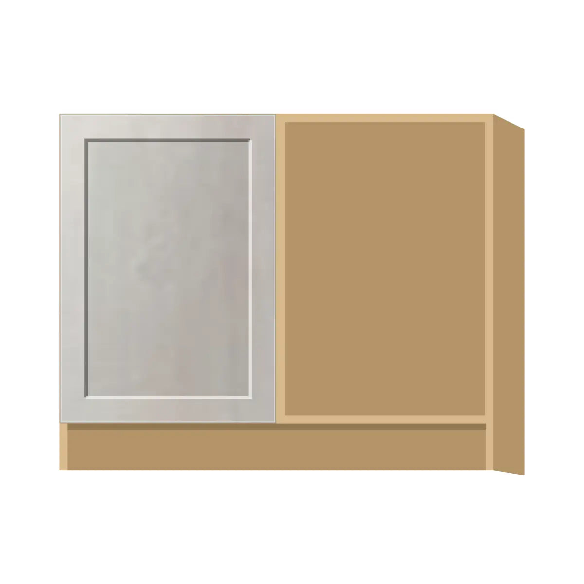 Contemporary blind corner base cabinet, Genesis Sliced Oak door, P-Box (Prestige)