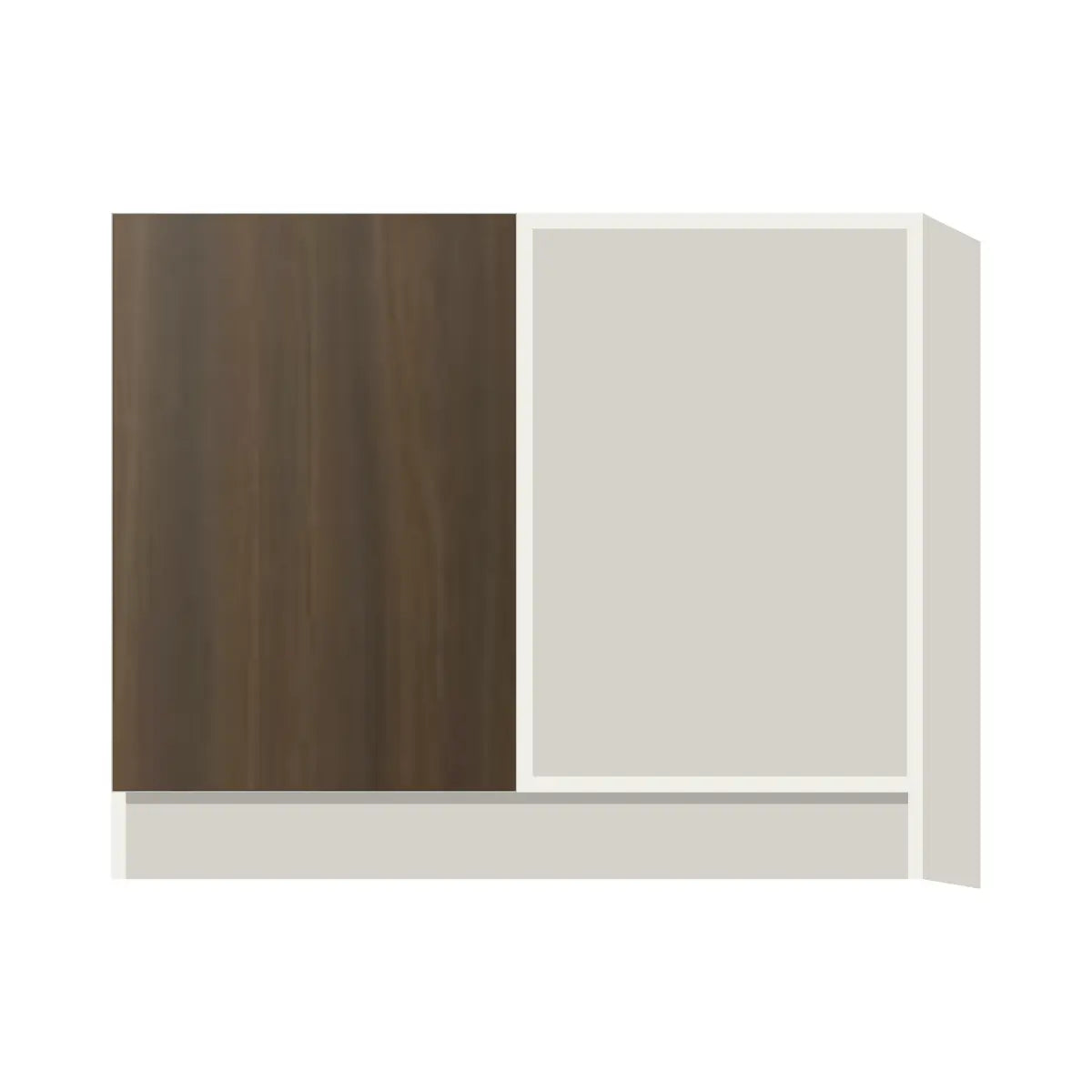 Contemporary blind corner base cabinet, Golden Shadow door, L-Box (Luxury)