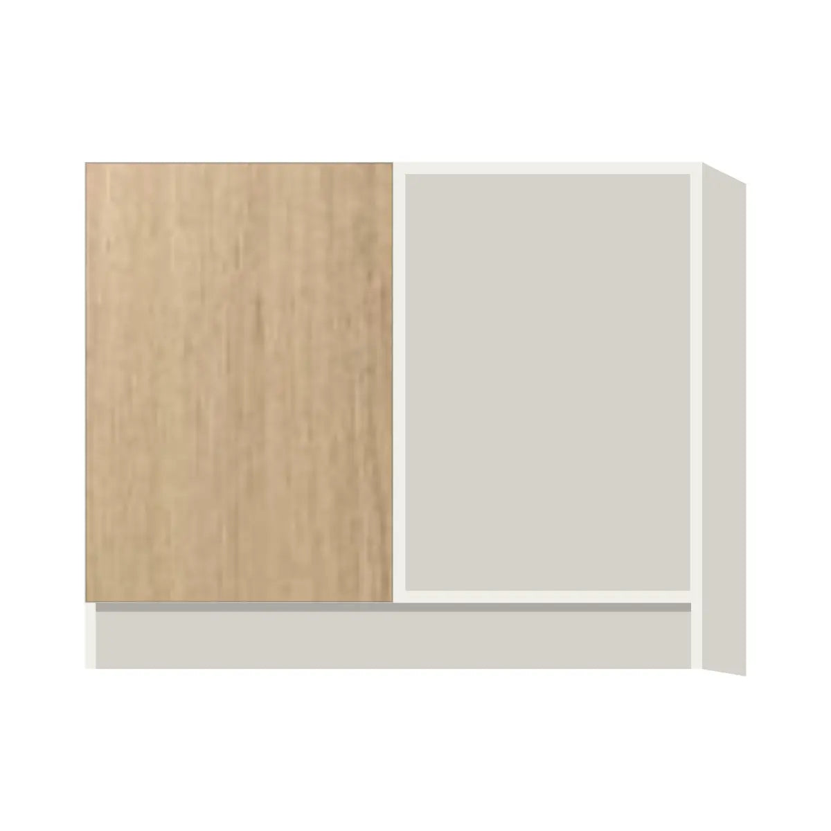 Contemporary blind corner base cabinet, Modern Oak door, L-Box (Luxury)