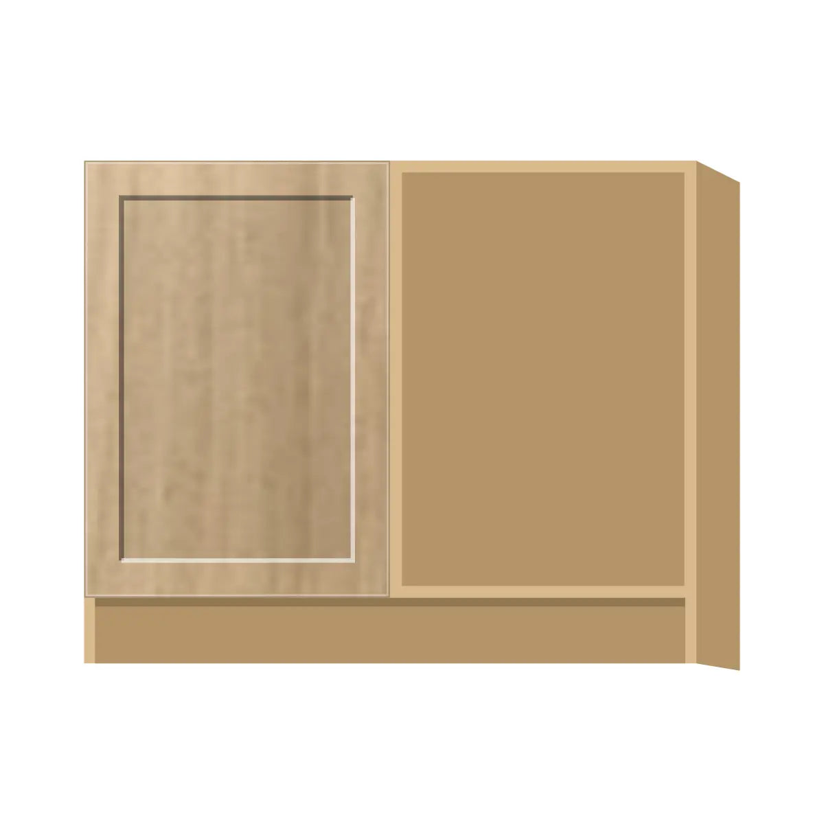 Contemporary blind corner base cabinet, Modern Oak Shaker door, P-Box (Prestige)