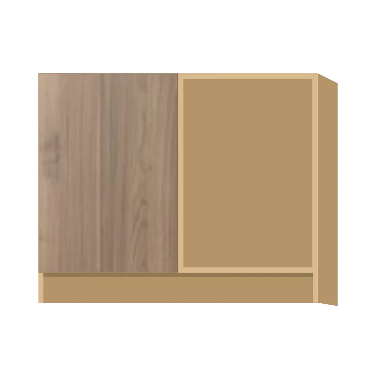 Contemporary blind corner base cabinet, Moonnut door, P-Box (Prestige)