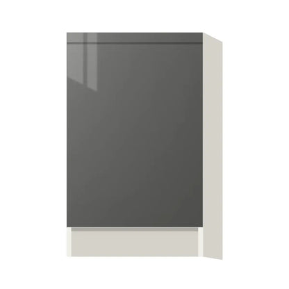 Contemporary base full-height door cabinet, Glossy Gray door, L-Box (Luxury)