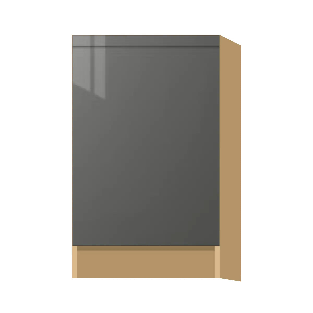 Contemporary base full-height door cabinet, Glossy Gray door, P-Box (Prestige)