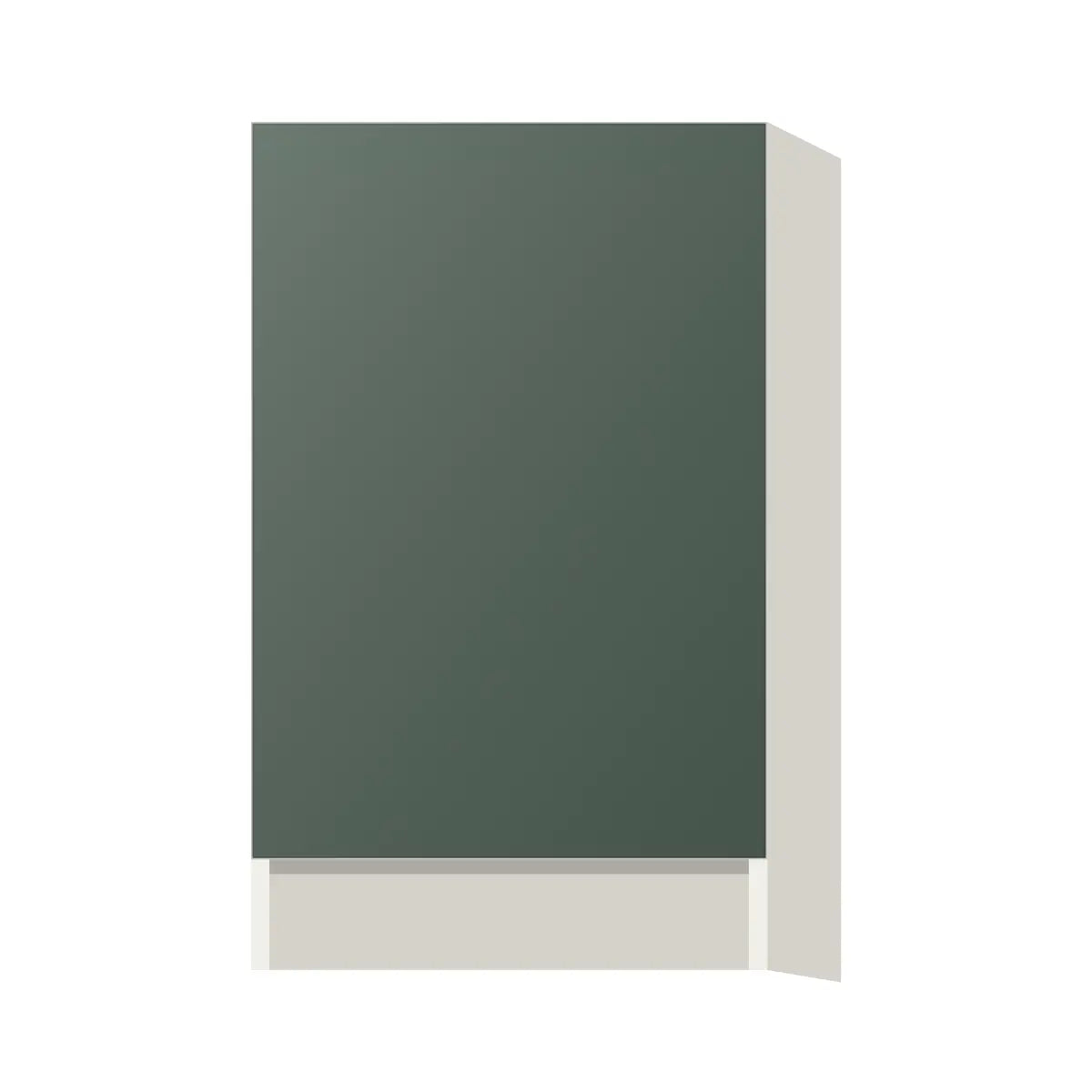 Contemporary base full-height door cabinet, Matte Olive Green door, L-Box (Luxury)