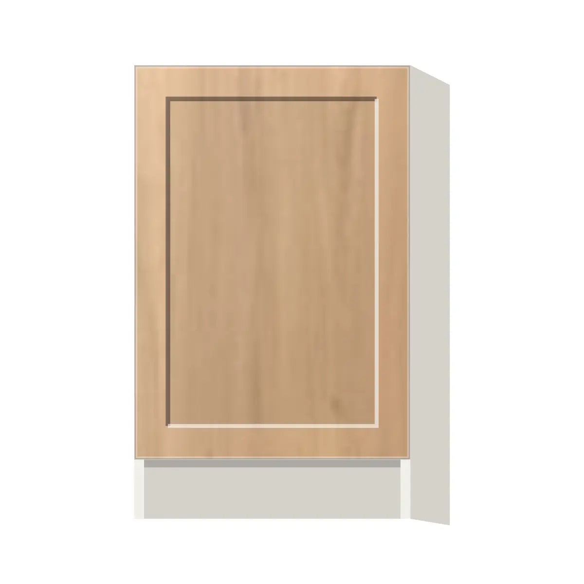 Contemporary base full-height door cabinet, Natural Wood Shaker door, L-Box (Luxury)
