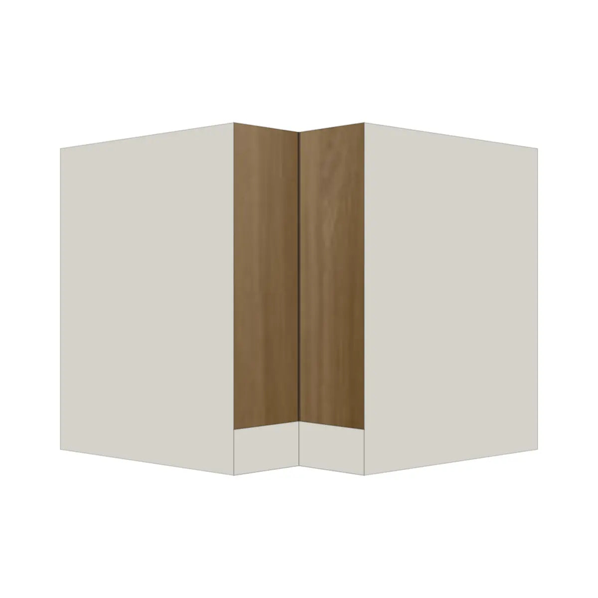 Contemporary lazy susan corner base cabinet, Barcelona Dark Oak door, L-Box (Luxury)