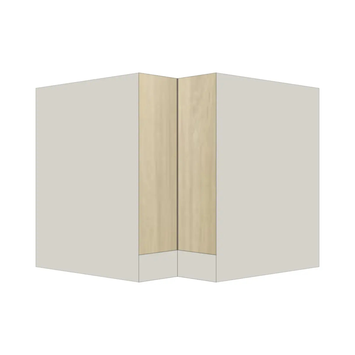 Contemporary lazy susan corner base cabinet, Barcelona Light Oak door, L-Box (Luxury)