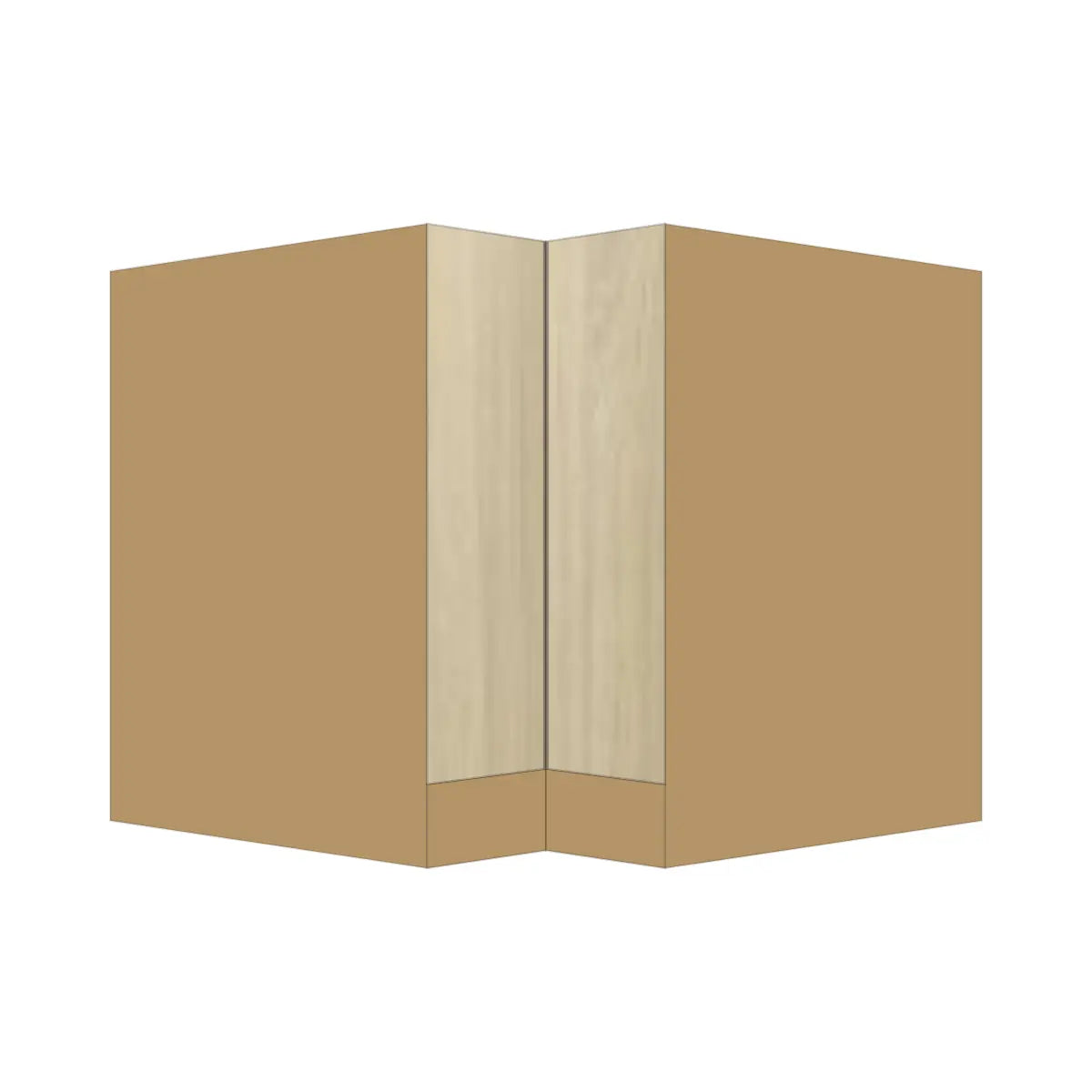 Contemporary lazy susan corner base cabinet, Barcelona Light Oak door, P-Box (Prestige)
