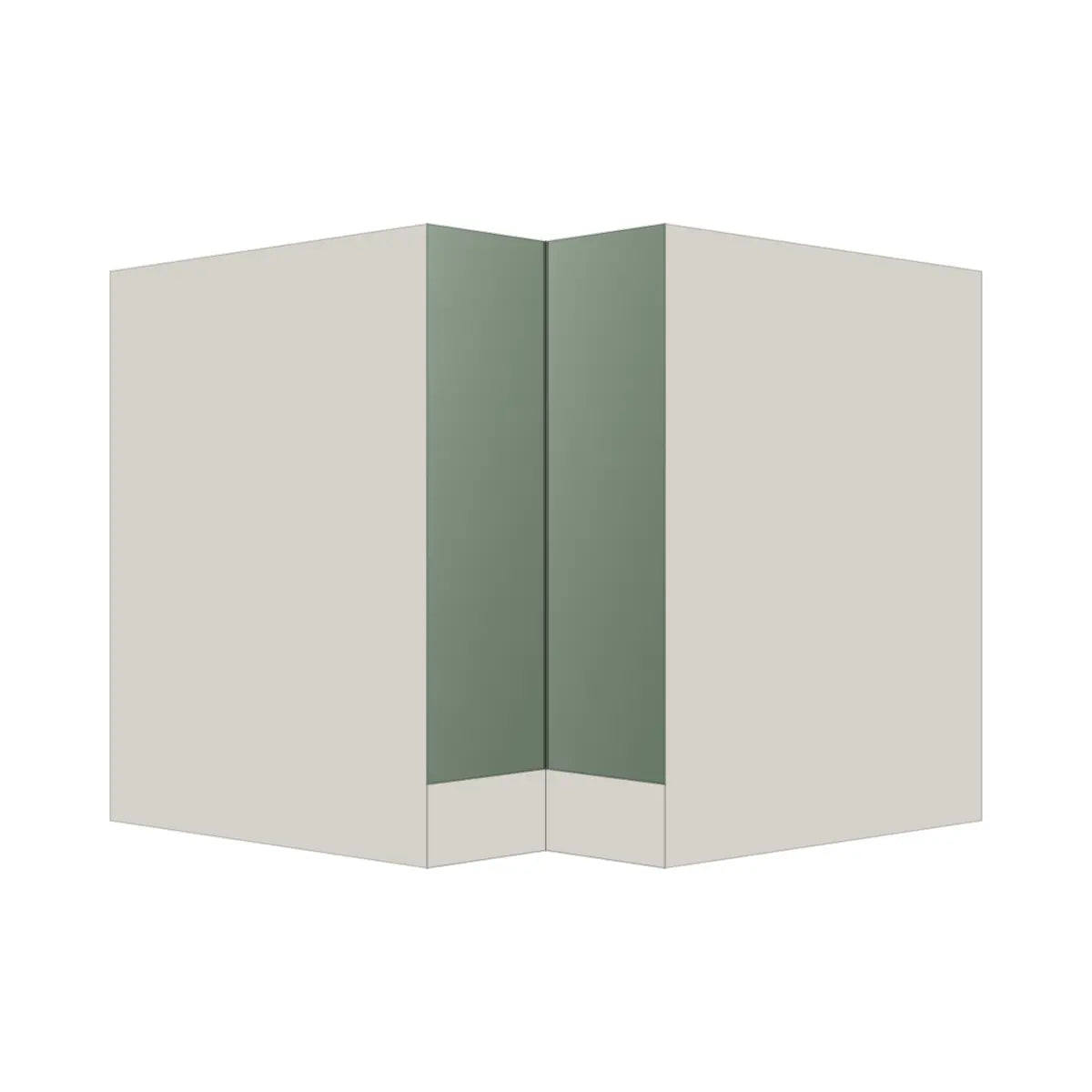 Contemporary lazy susan corner base cabinet, Bean Paste Green door, L-Box (Luxury)