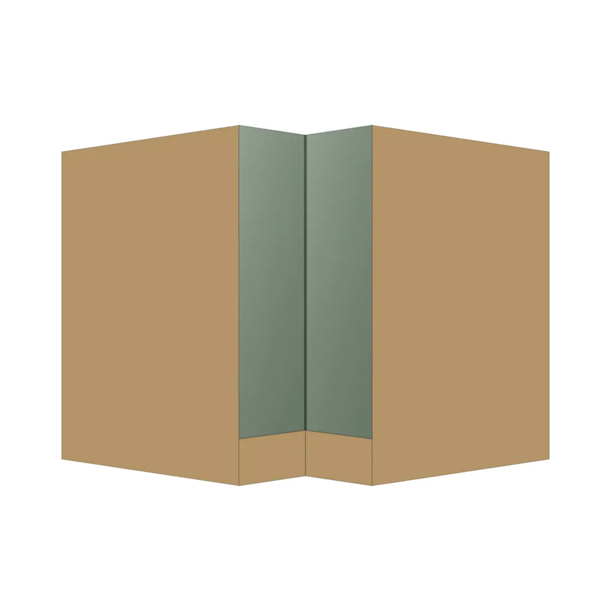 Contemporary lazy susan corner base cabinet, Bean Paste Green door, P-Box (Prestige)