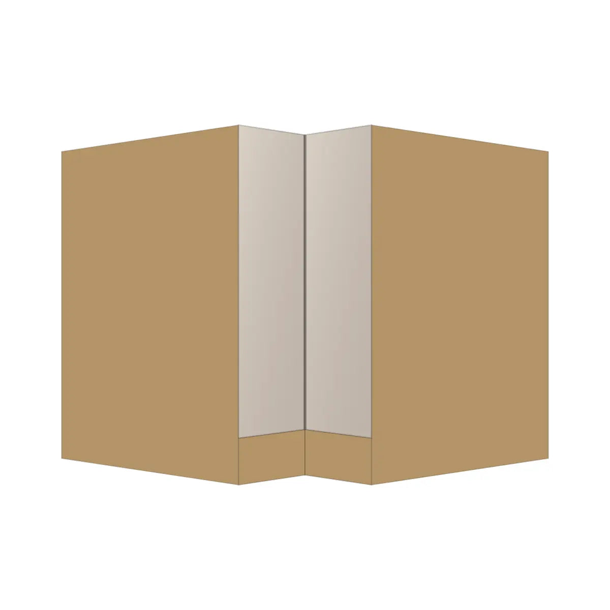 Contemporary lazy susan corner base cabinet, Cashmere Gray door, P-Box (Prestige)