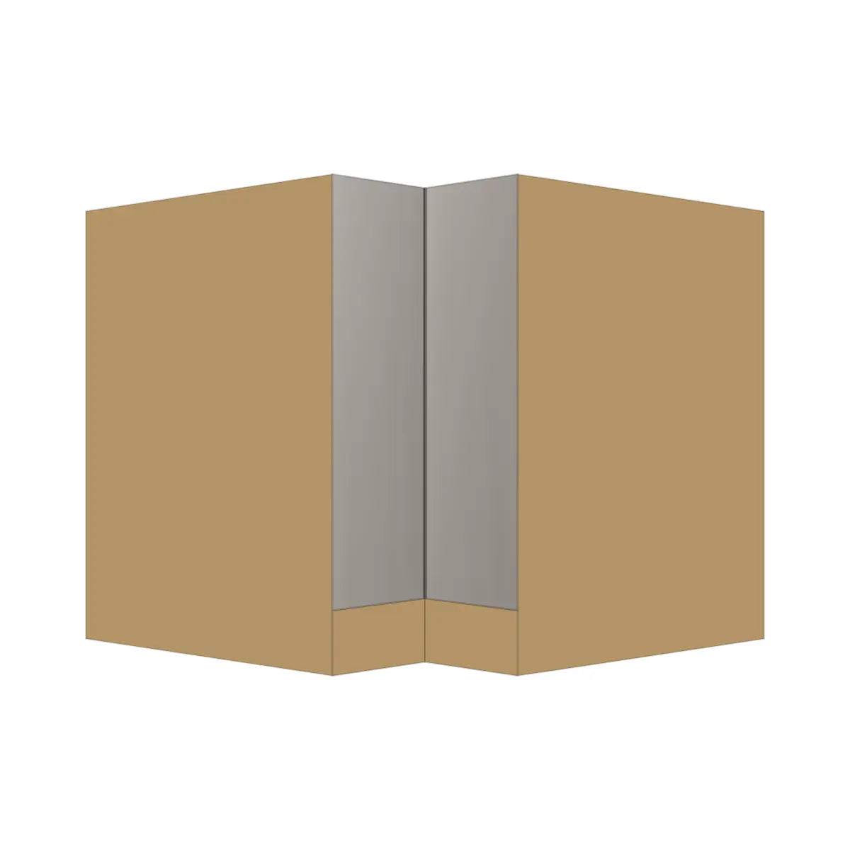 Contemporary lazy susan corner base cabinet, Fog Oak door, P-Box (Prestige)