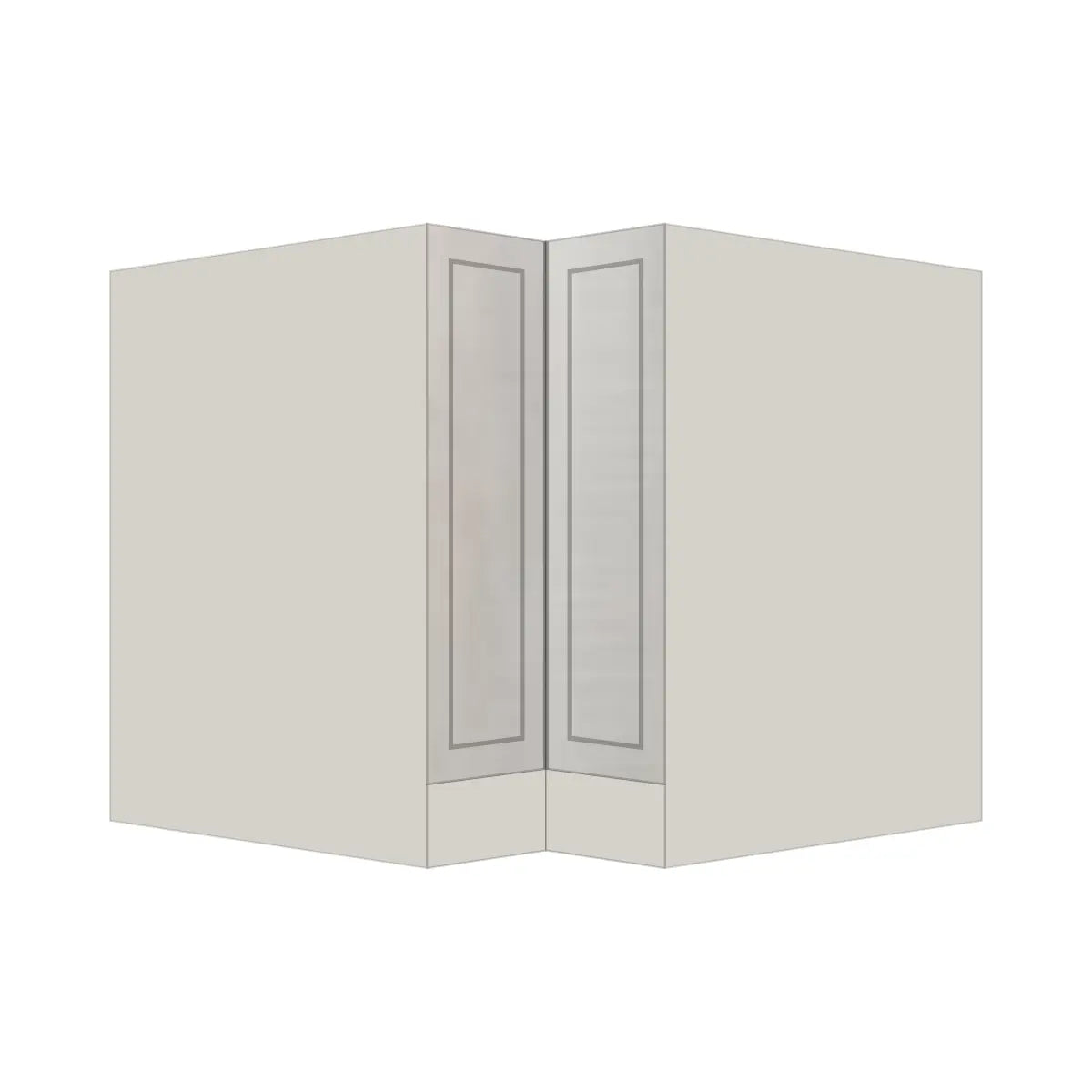 Contemporary lazy susan corner base cabinet, Genesis Sliced Oak door, L-Box (Luxury)