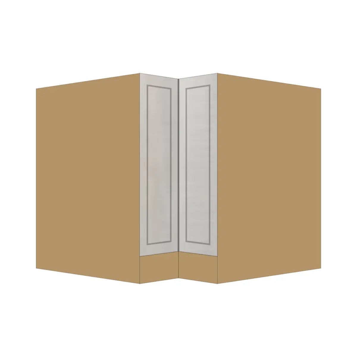 Contemporary lazy susan corner base cabinet, Genesis Sliced Oak door, P-Box (Prestige)